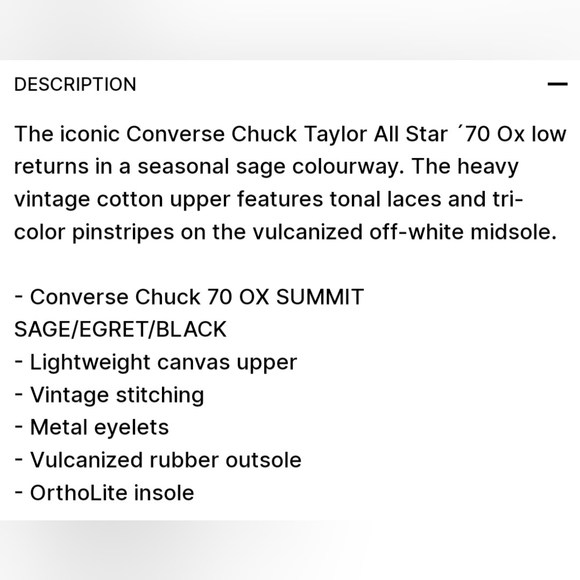 Converse All Star Chuck Taylor Low Tops, Chuck 70 OX *NWT* - Picture 8 of 13